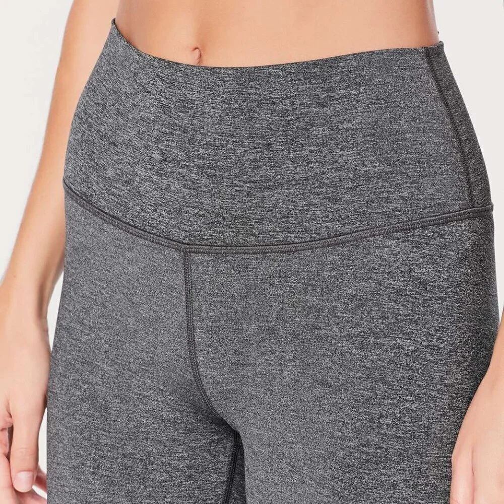 Lululemon Wunder Under Crop (Hi-Rise) *Luxtreme 21" Heathered Black- Size 10 - Picture 4 of 13